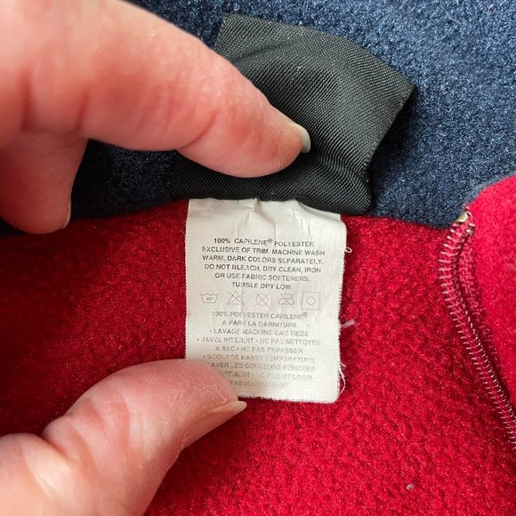 Patagonia Sz M Quarter Zip Red Capilene Fleece - Picture 6 of 6
